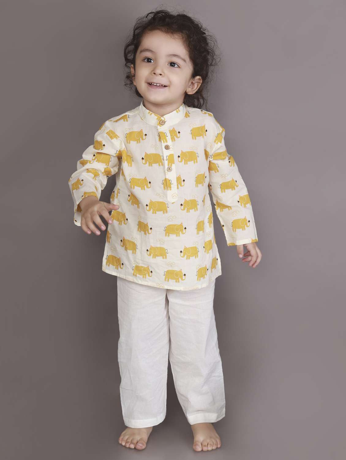 girls printed long sleeve nightwear set