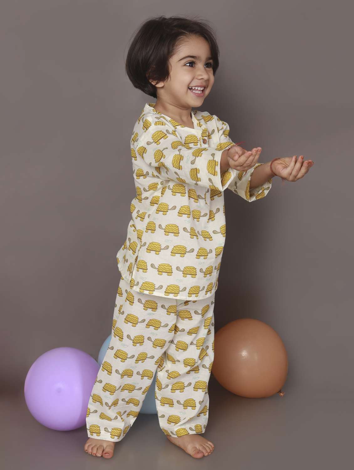girls printed long sleeve nightwear set