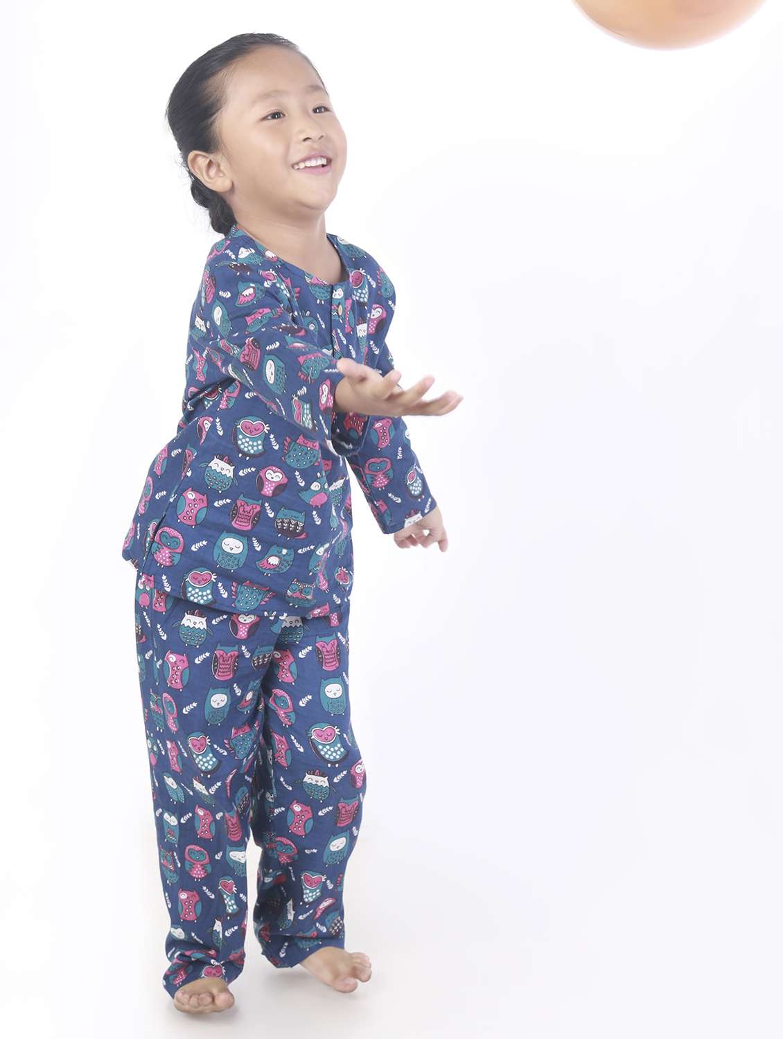 girls printed long sleeve nightwear set