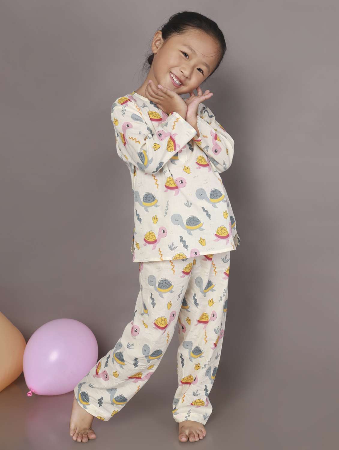 girls printed long sleeve nightwear set