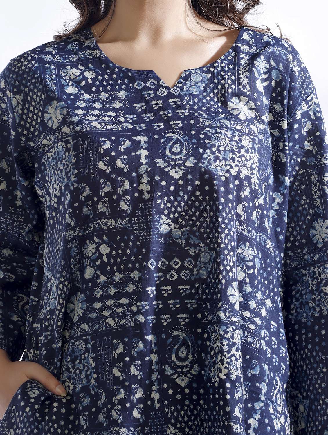 women printed three quarter sleeve nightwear set - 22498566 -  Standard Image - 3