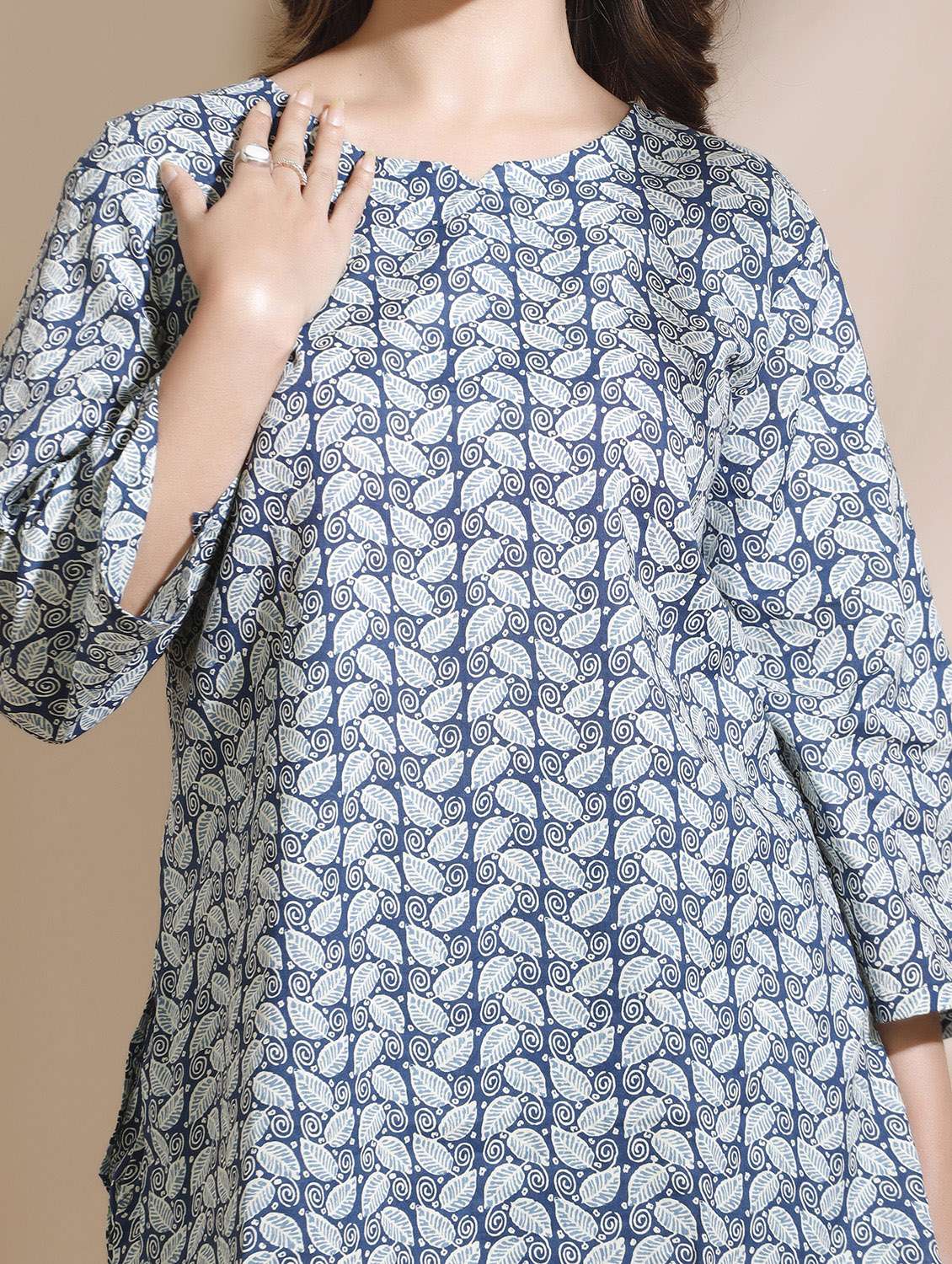 women printed notch neck nightwear set - 22498569 -  Standard Image - 3