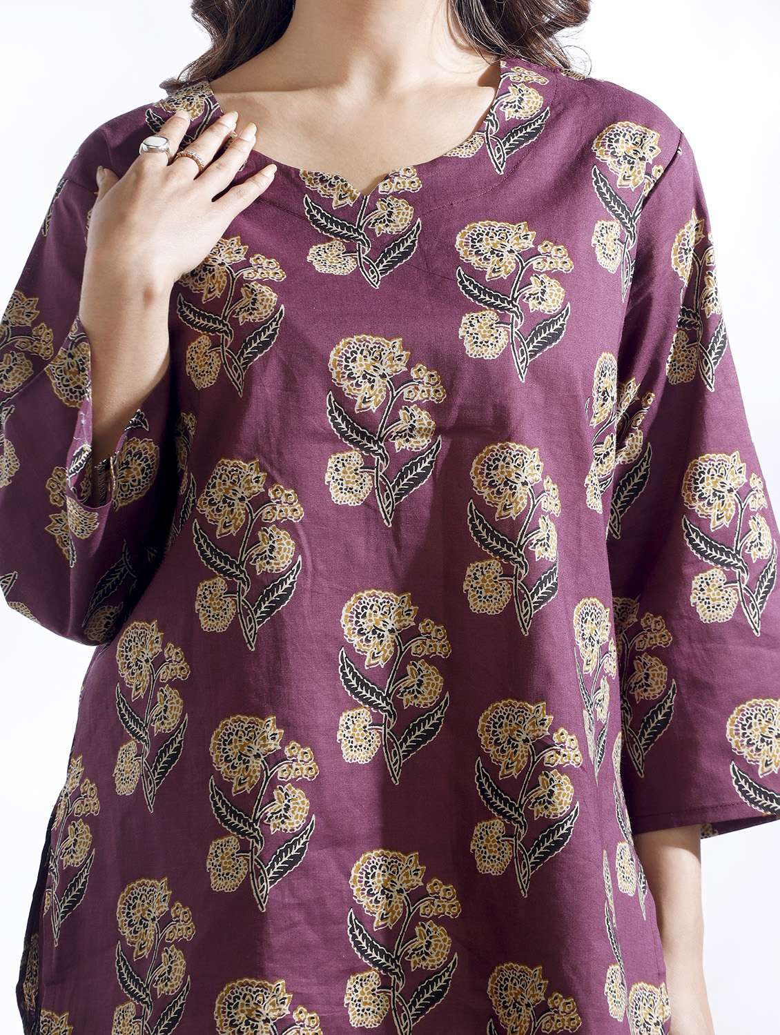 women printed notch neck nightwear set - 22498572 -  Standard Image - 3
