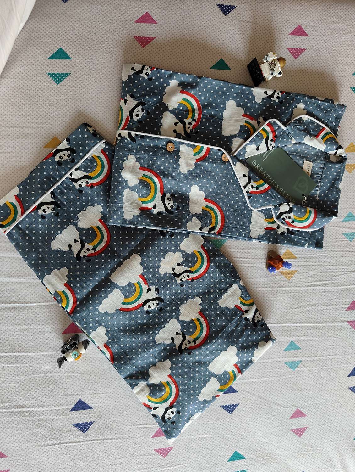 boys printed long sleeve nightwear set