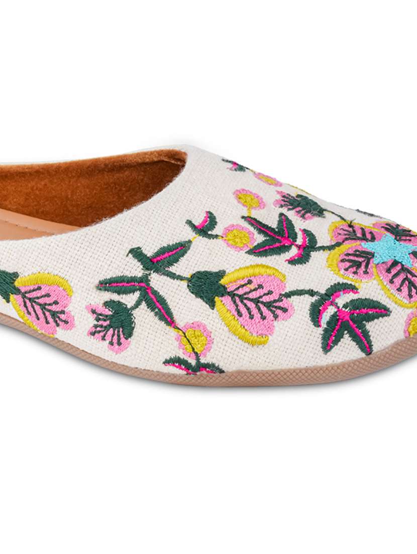 women embroidered slip on mules - 22498614 -  Standard Image - 3