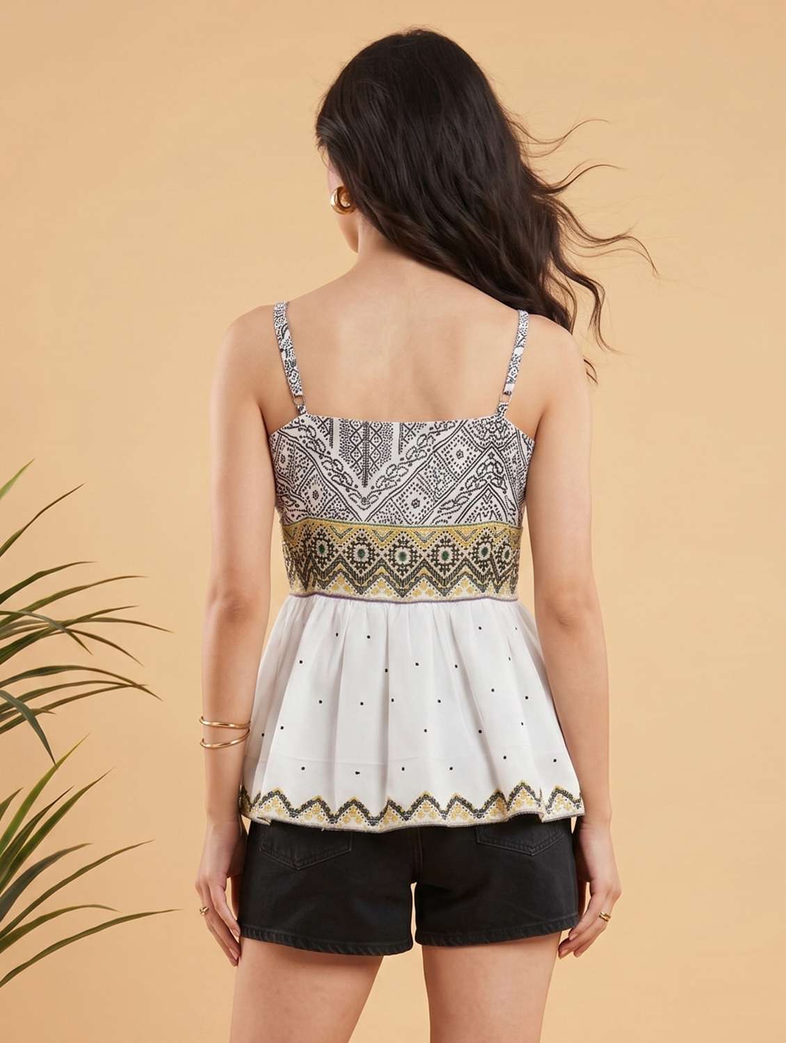 women embroidered sleeveless peplum top - 22498697 -  Standard Image - 3