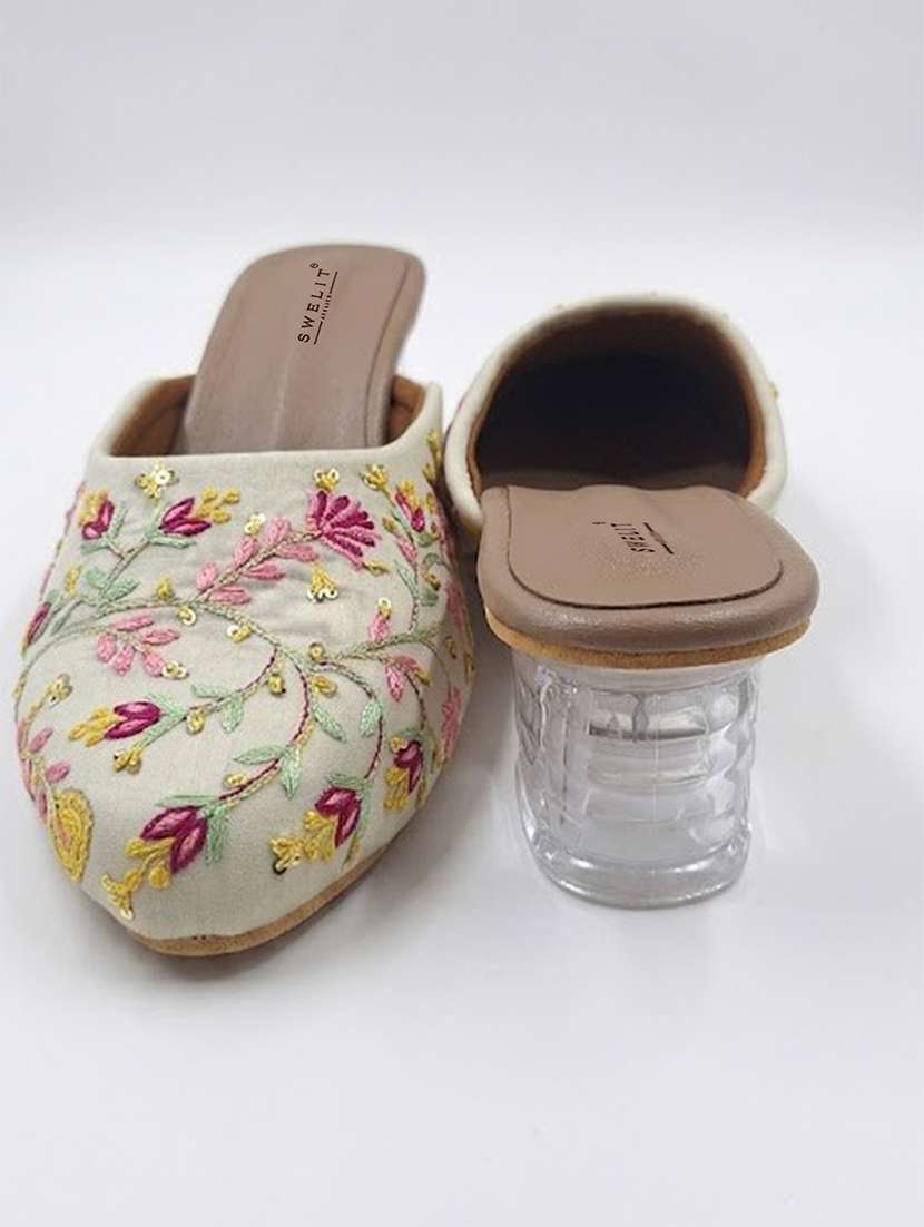 women embroidered slip on mules - 22498700 -  Standard Image - 3