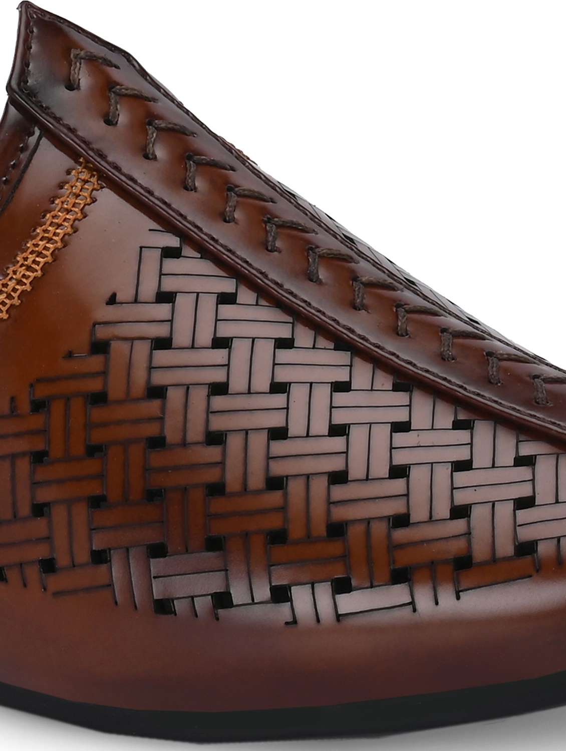 men brown slip on mojari - 22498890 -  Standard Image - 5