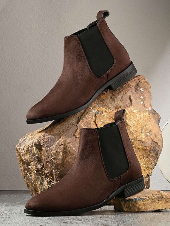 men brown slip on boot