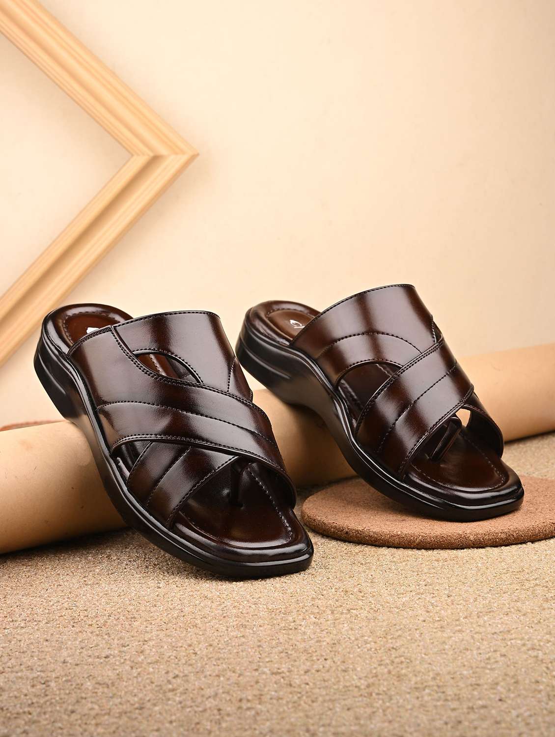 men solid slip on sandal