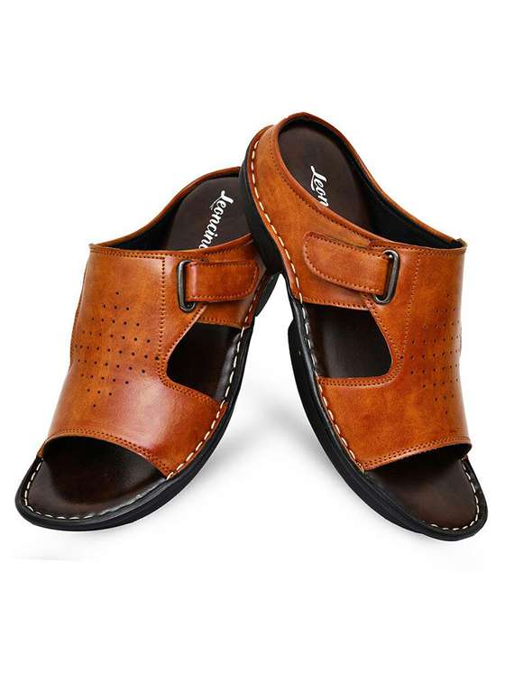 men solid slip on sandal