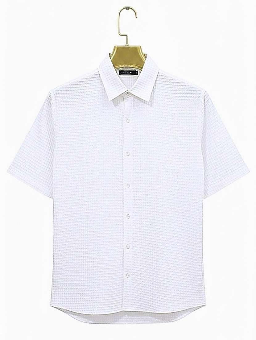 men textured short sleeve regular fit casual shirt