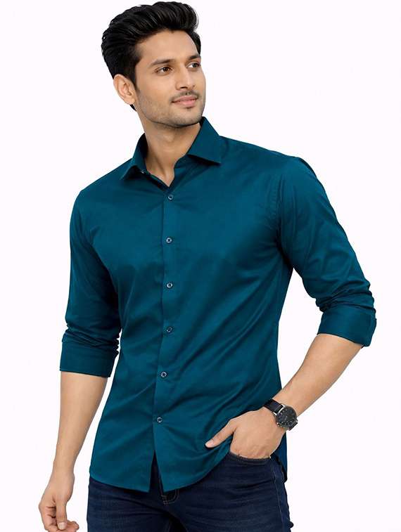 men solid long sleeve regular fit casual shirt