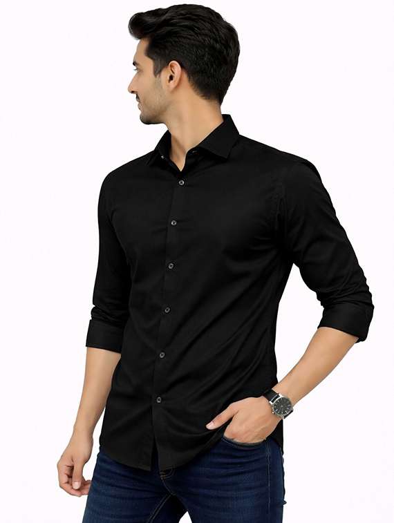 men solid long sleeve regular fit casual shirt