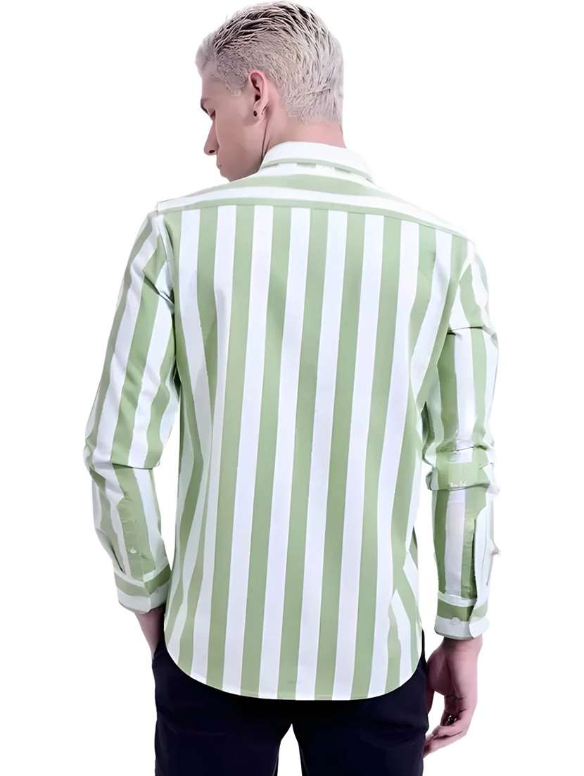 men striped long sleeve regular fit casual shirt - 22499015 -  Standard Image - 3