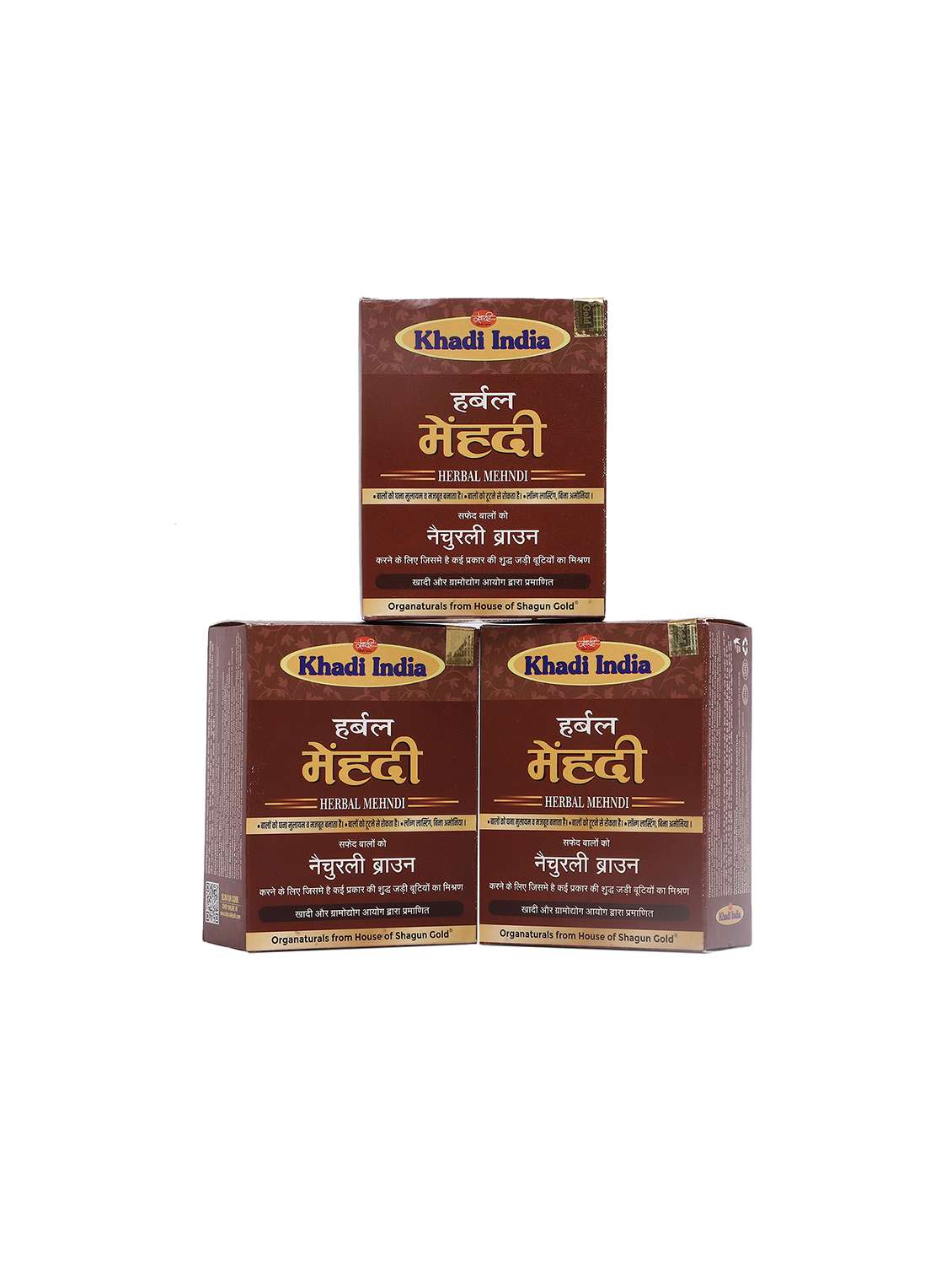 shagungold khadi mehendi old brown 3 x 60 grams