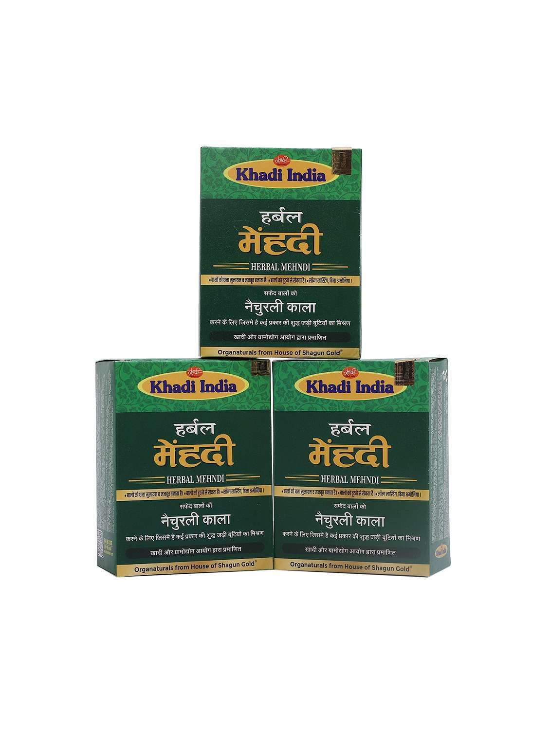 shagungold khadi mehendi old brown 3 x 60 grams