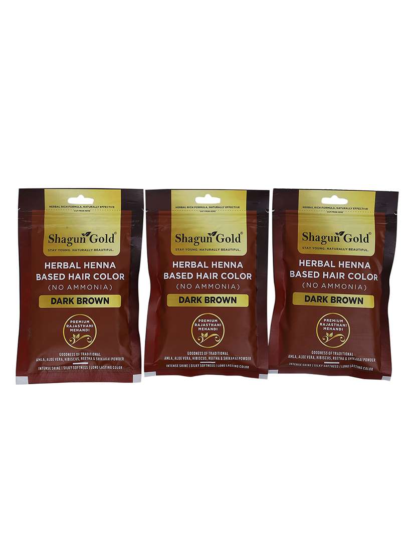shagungold premium hair colour brown 3 x 45 grams