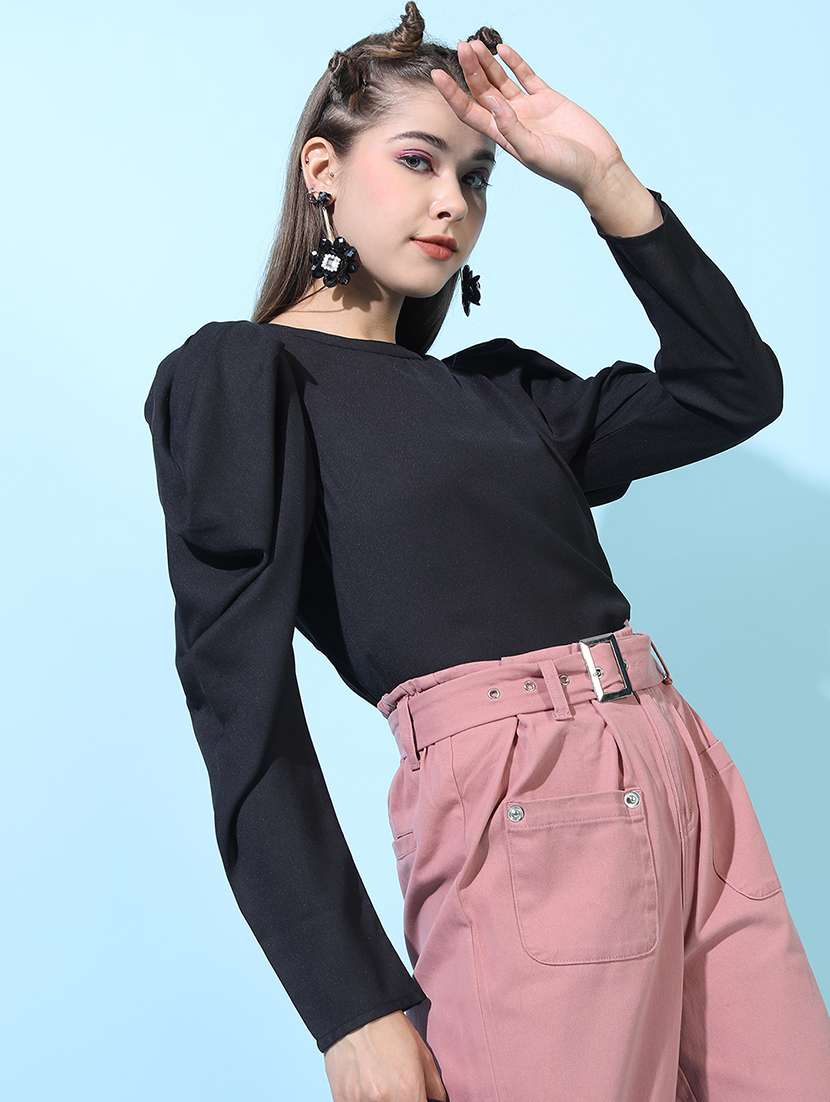 women solid round neck regular top - 22499140 -  Standard Image - 3