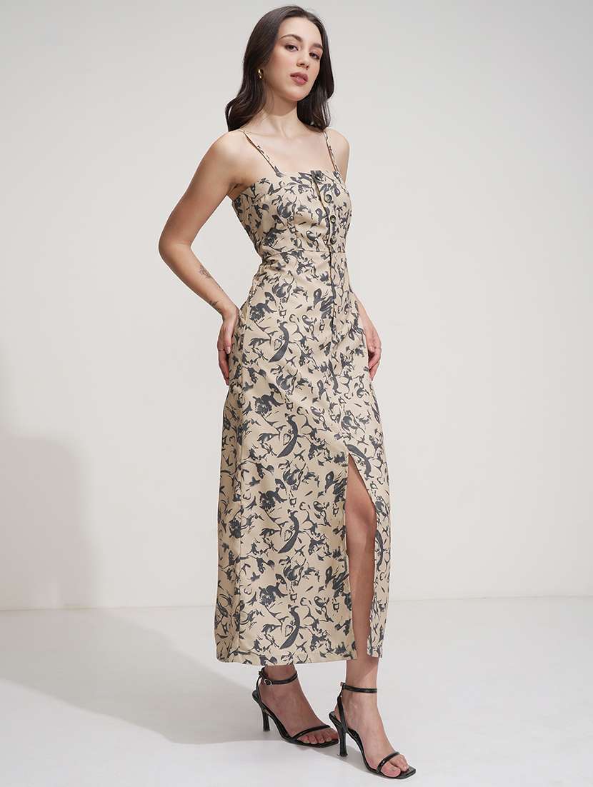 women printed a-line maxi dress - 22499177 -  Standard Image - 3
