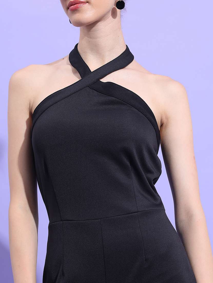 women solid sleeveless halter neck jumpsuit - 22499202 -  Standard Image - 5