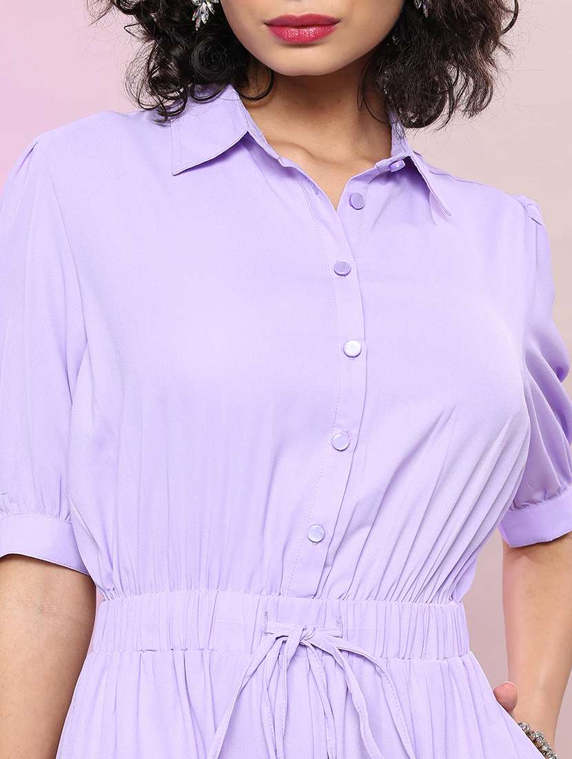 women solid short sleeves jumpsuit - 22499211 -  Standard Image - 5