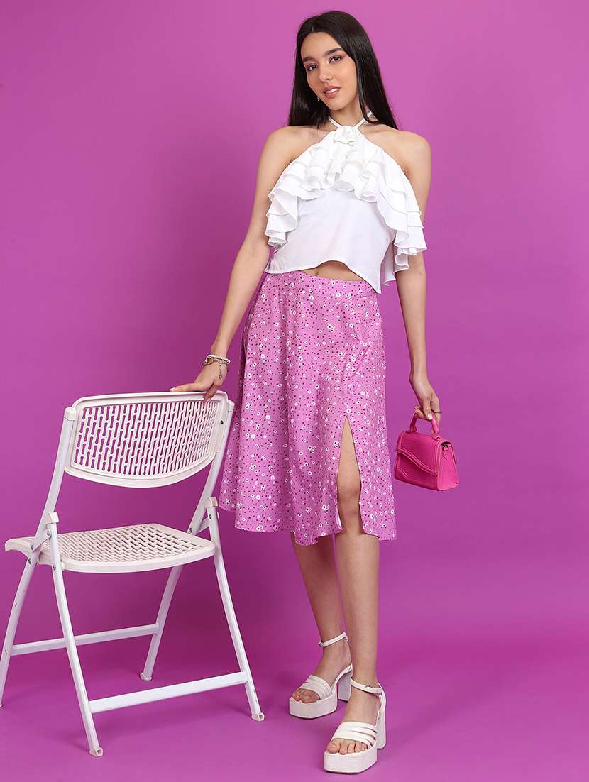 women floral printed mid rise a-line skirt - 22499272 -  Standard Image - 5