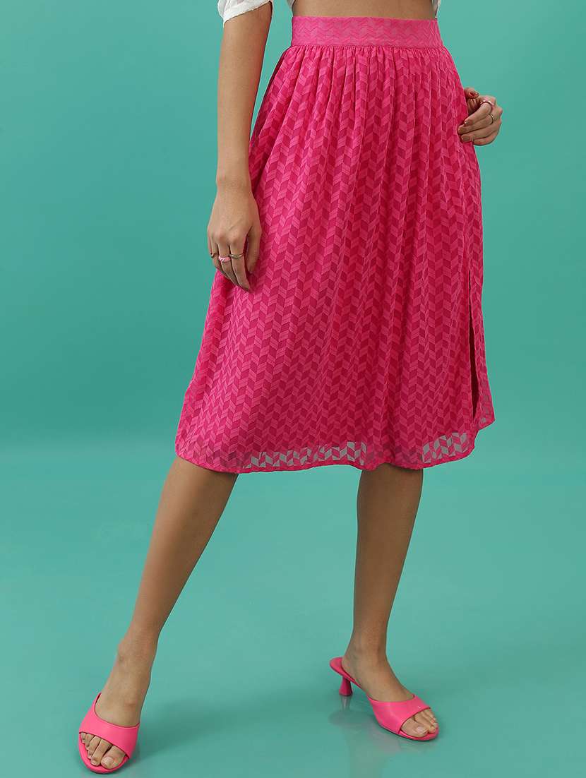 women self design high rise a-line skirt - 22499276 -  Standard Image - 3