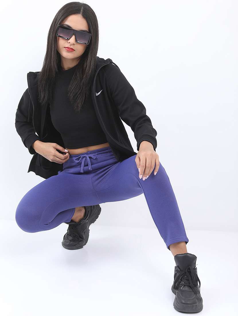 women solid mid rise skinny fit track pant - 22499307 -  Standard Image - 5