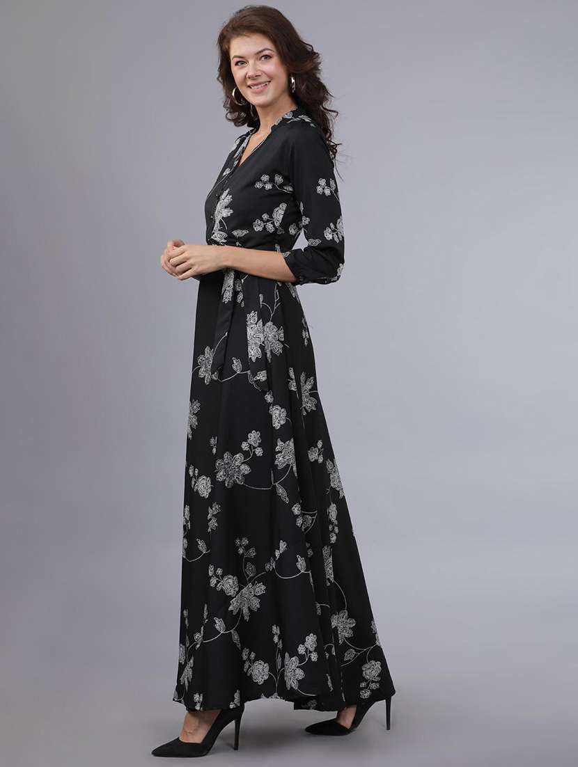 women floral printed a-line maxi dress - 22499313 -  Standard Image - 3