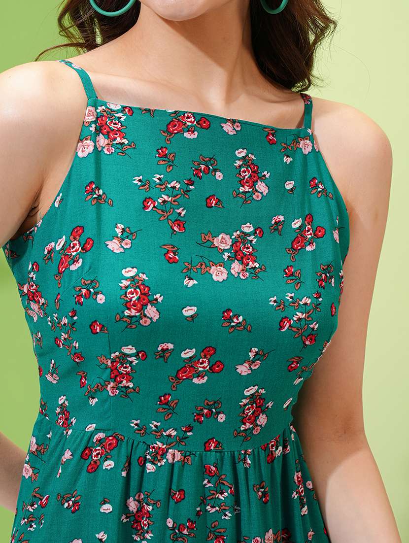 Women Floral Printed Sleeveless Fir And Flare Dress - 22499314 -  Standard Image - 5