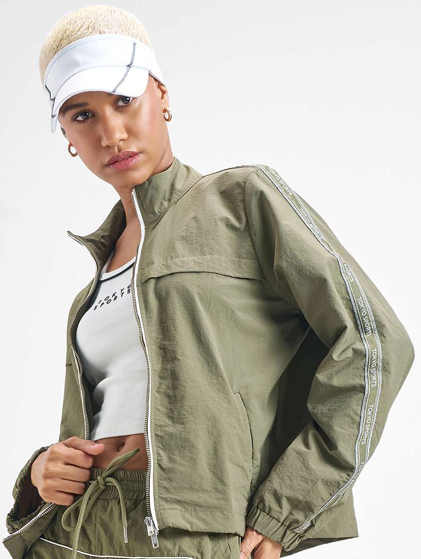 women tapered long sleeves regular jacket