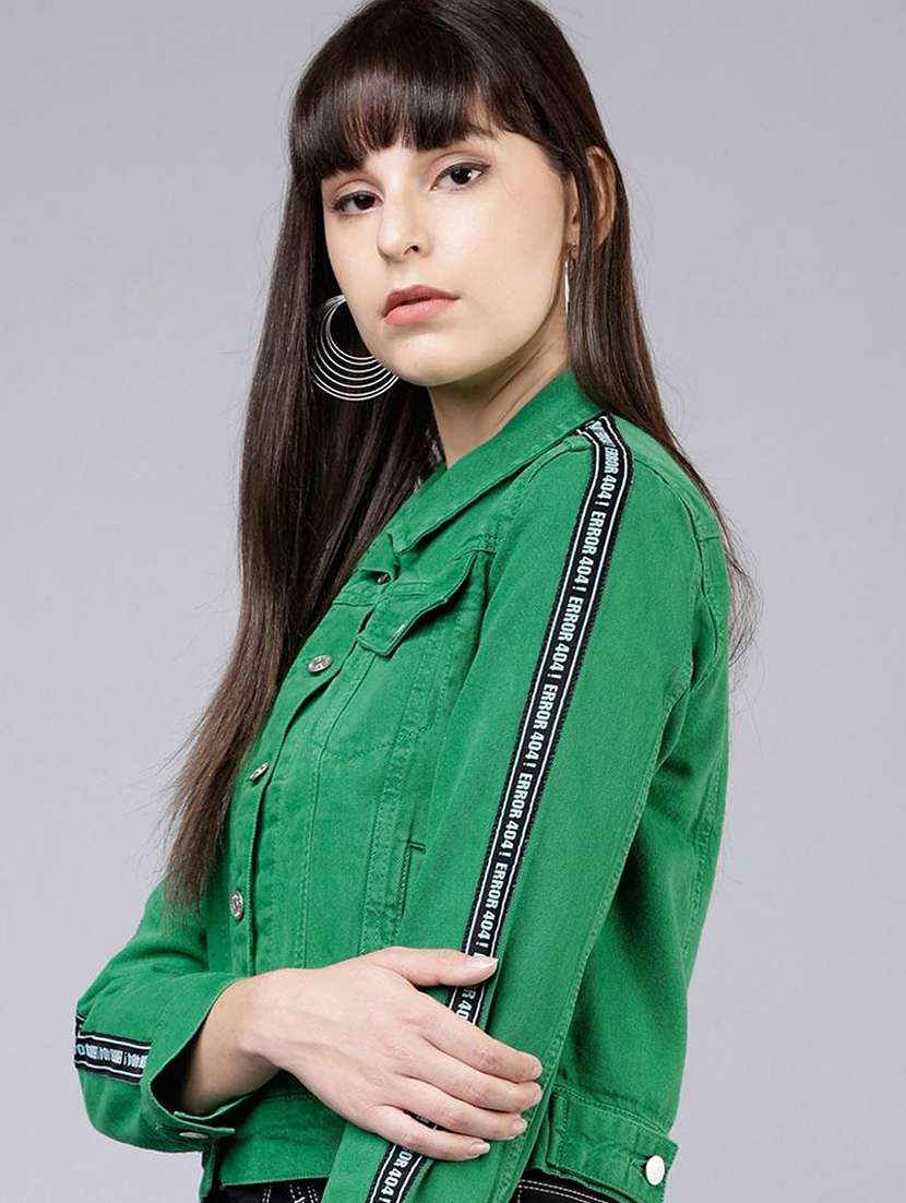 women taped long sleeves denim jacket - 22499342 -  Standard Image - 3