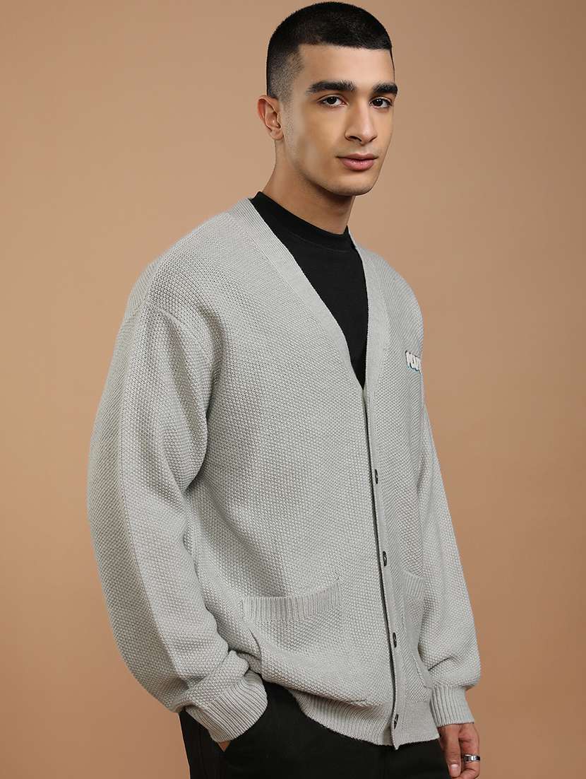 men self design long sleeve cardigan sweater - 22499353 -  Standard Image - 3