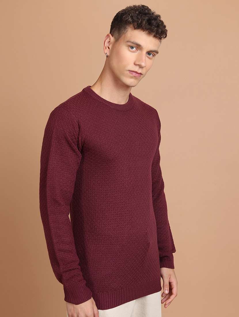 men self design long sleeve pullover sweater - 22499359 -  Standard Image - 3