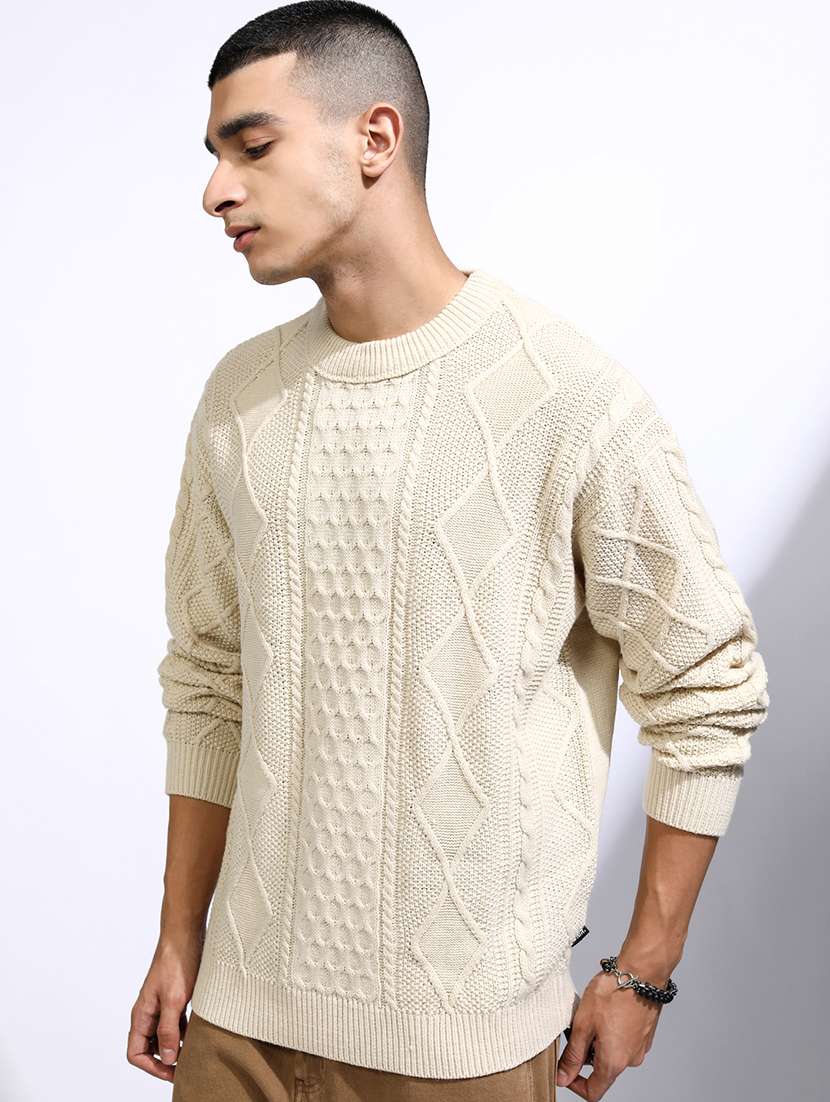 men self design long sleeve pullover sweater - 22499362 -  Standard Image - 3