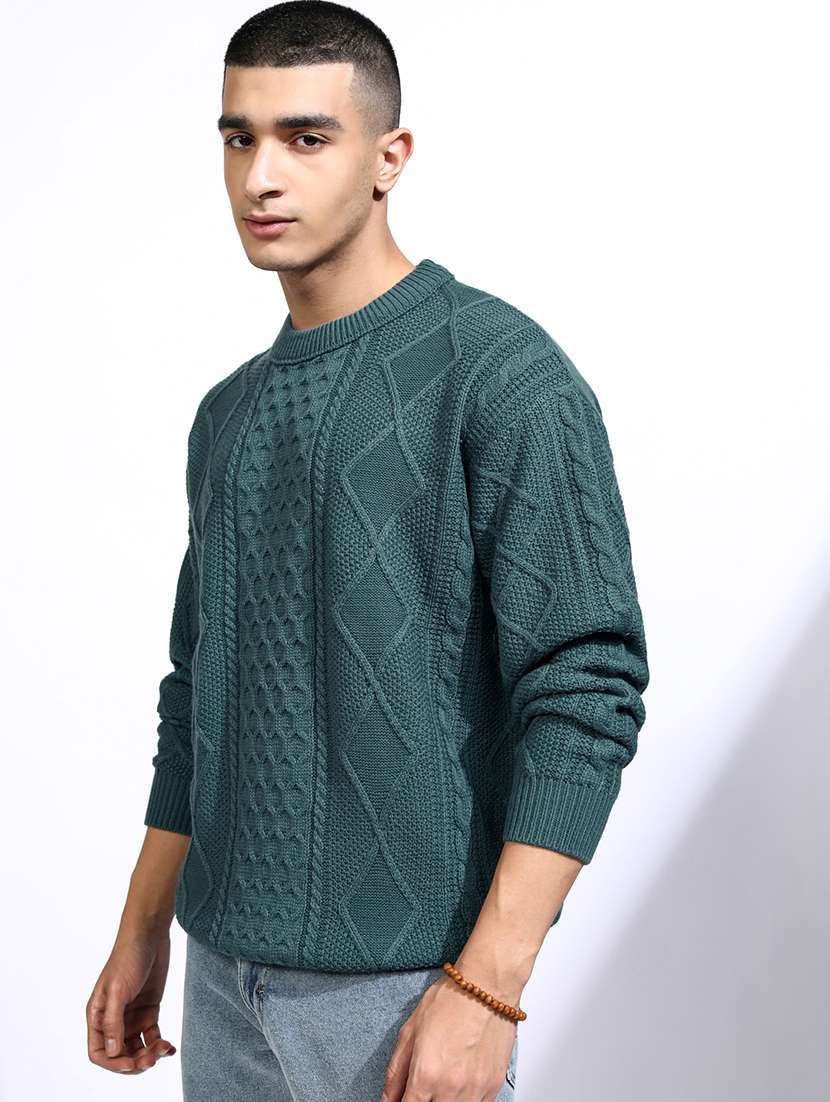 men self design long sleeve pullover sweater - 22499363 -  Standard Image - 3