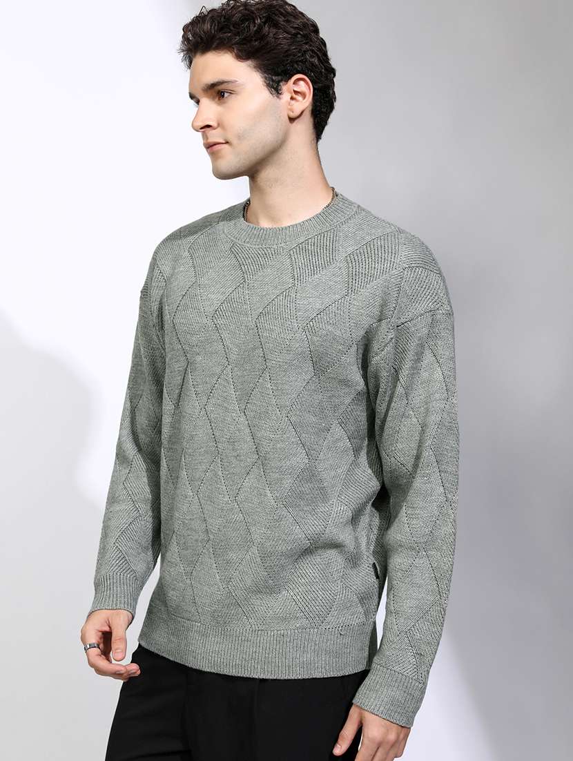 men self design long sleeve pullover sweater - 22499366 -  Standard Image - 3
