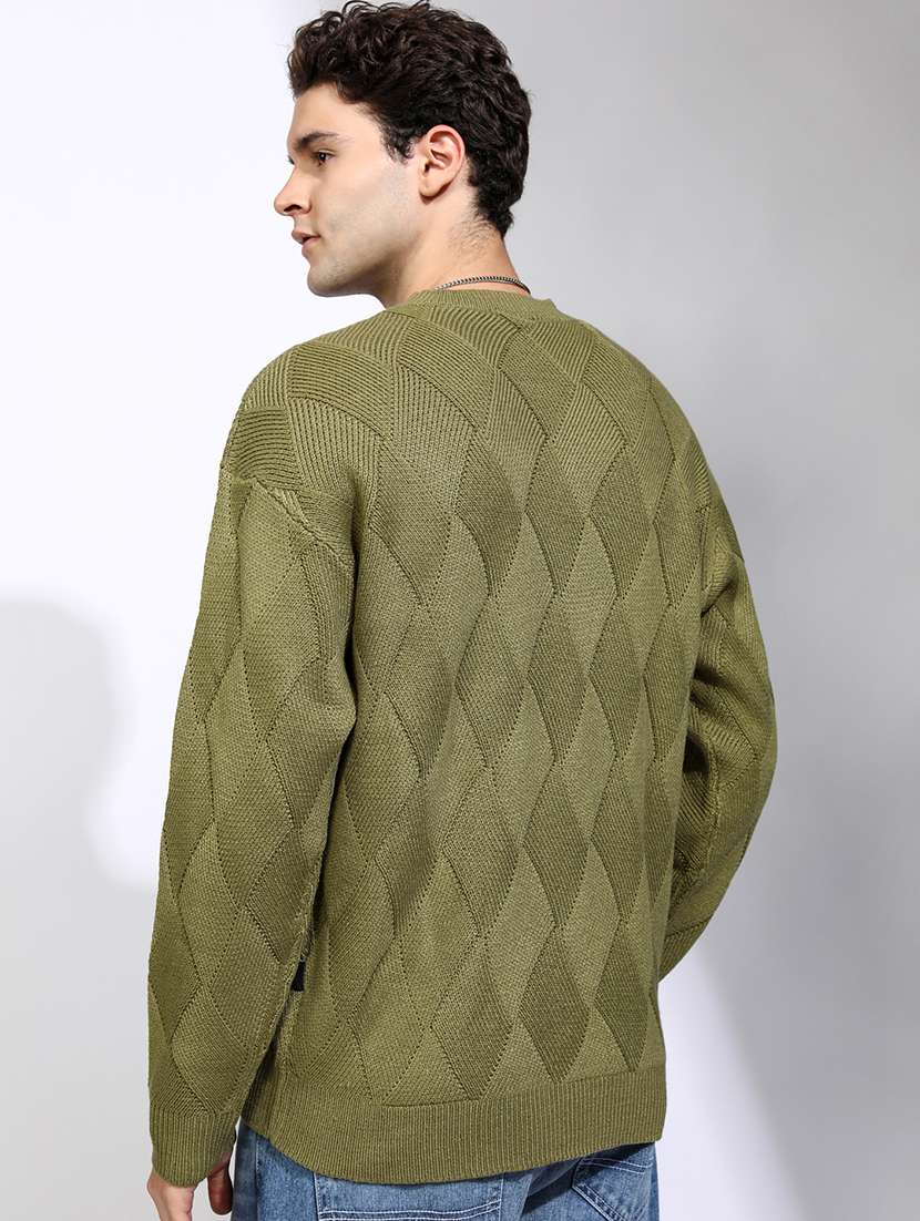 men self design long sleeve pullover sweater - 22499367 -  Standard Image - 3