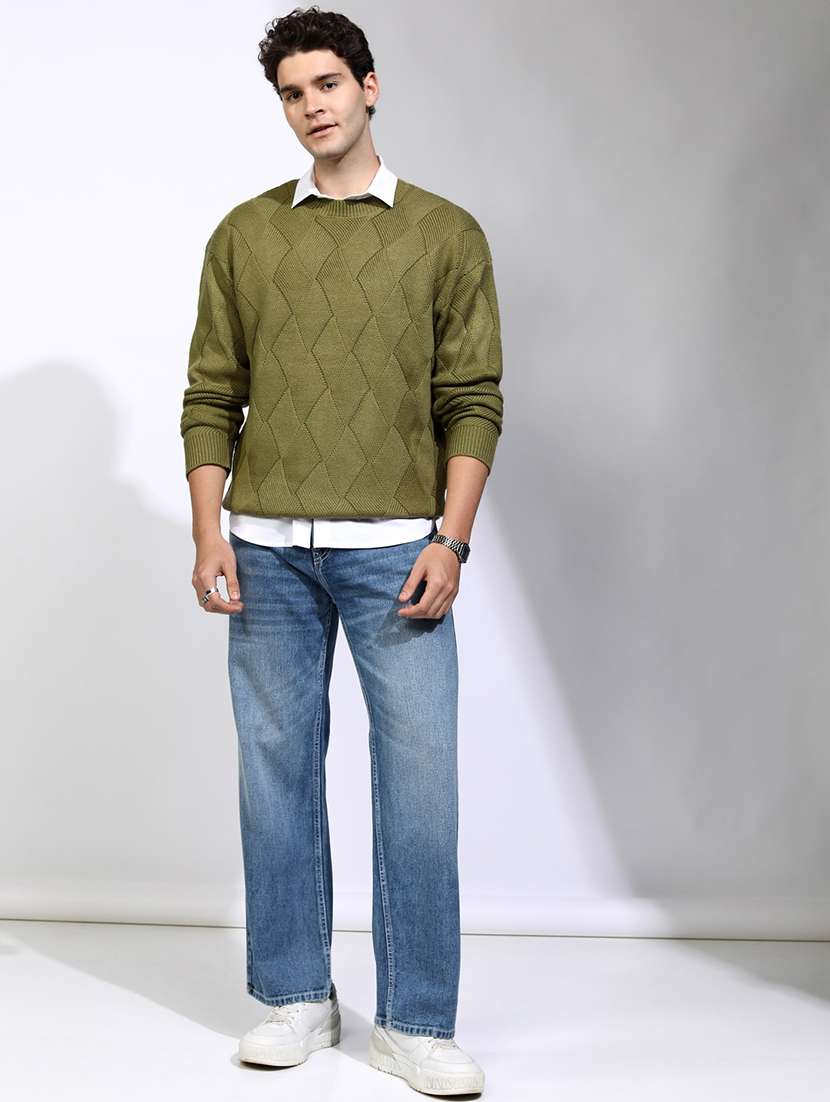 men self design long sleeve pullover sweater - 22499367 -  Standard Image - 5