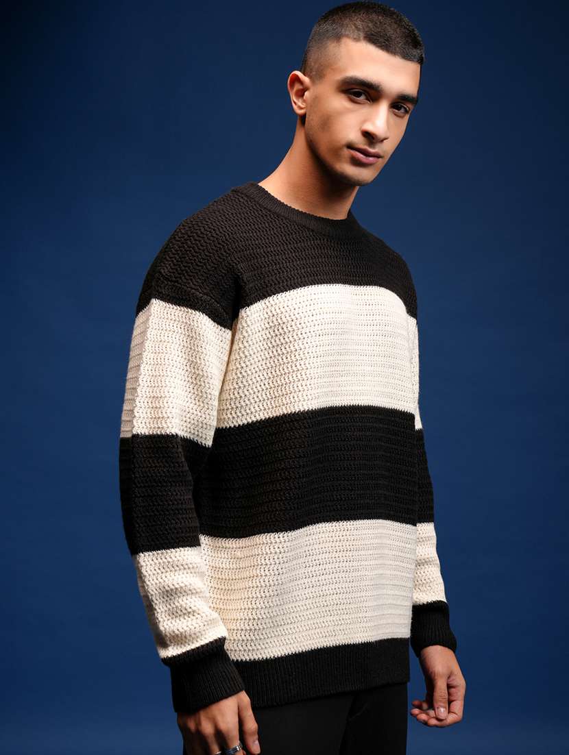 men self design long sleeve pullover sweater - 22499372 -  Standard Image - 3