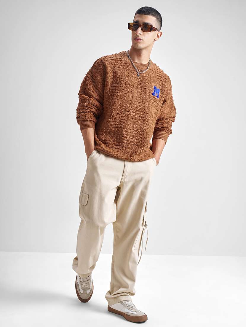 men self design long sleeve pullover sweater - 22499384 -  Standard Image - 5