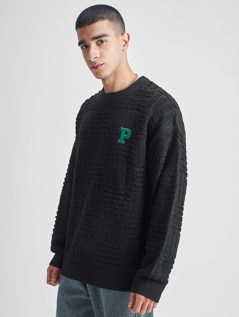men self design long sleeve pullover sweater - 22499385 -  Standard Image - 3