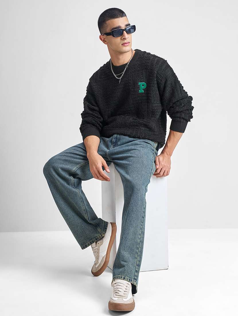 men self design long sleeve pullover sweater - 22499385 -  Standard Image - 5
