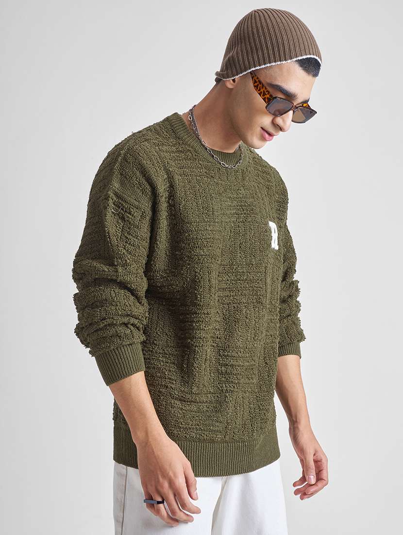 men self design long sleeve pullover sweater - 22499386 -  Standard Image - 3