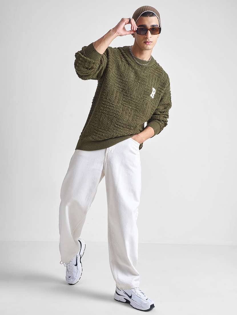 men self design long sleeve pullover sweater - 22499386 -  Standard Image - 5