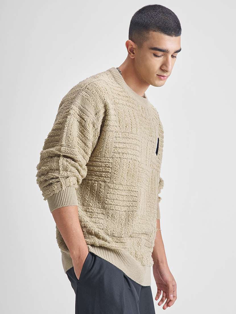 men self design long sleeve pullover sweater - 22499387 -  Standard Image - 3