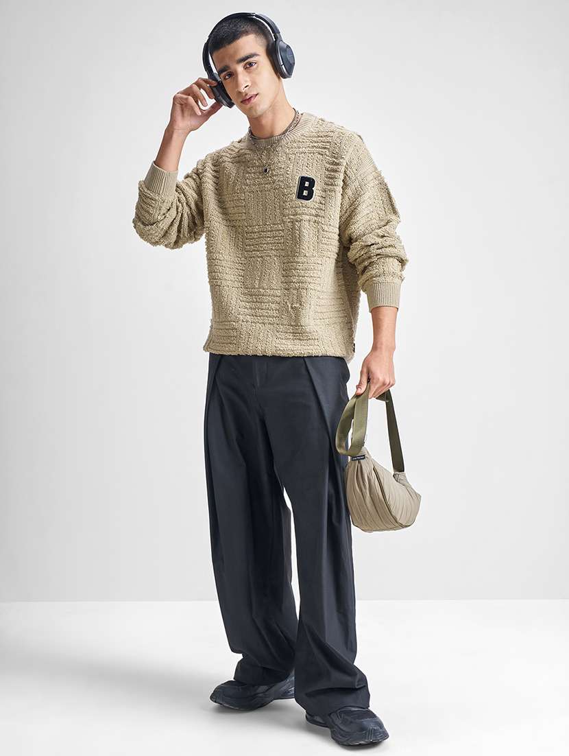 men self design long sleeve pullover sweater - 22499387 -  Standard Image - 5