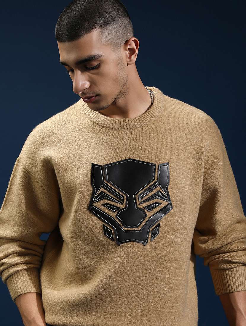 men solid with work long sleeve pullover sweater
