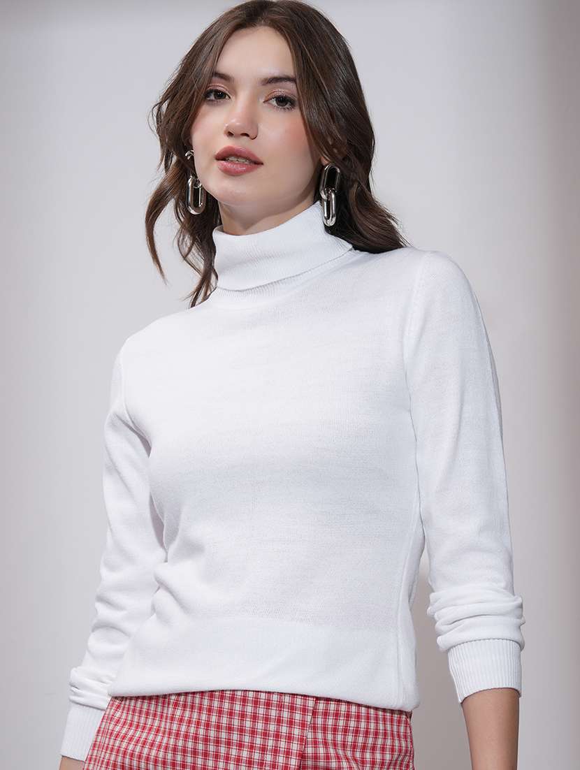women solid long sleeve pullover sweater